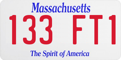 MA license plate 133FT1