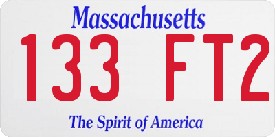MA license plate 133FT2