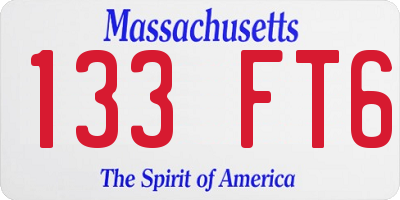 MA license plate 133FT6