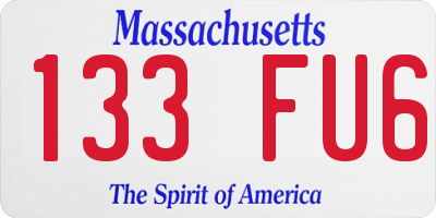 MA license plate 133FU6