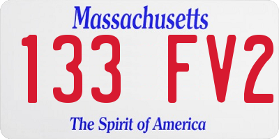 MA license plate 133FV2