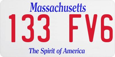 MA license plate 133FV6
