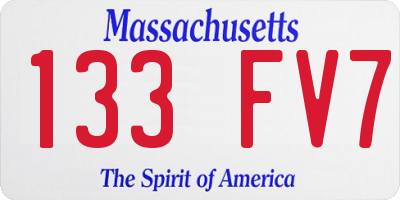 MA license plate 133FV7
