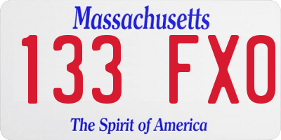 MA license plate 133FX0