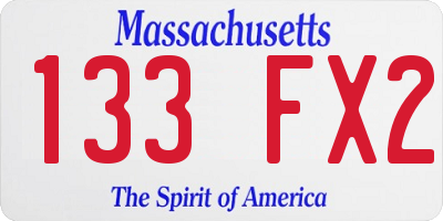 MA license plate 133FX2