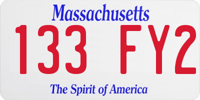 MA license plate 133FY2