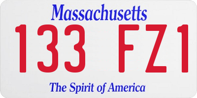 MA license plate 133FZ1