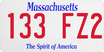MA license plate 133FZ2