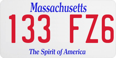 MA license plate 133FZ6