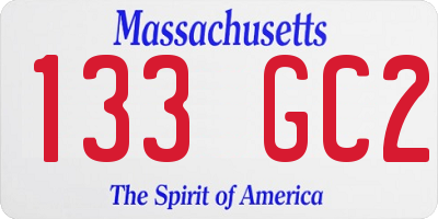 MA license plate 133GC2