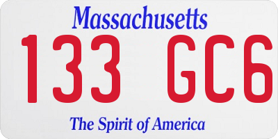 MA license plate 133GC6