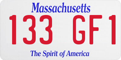 MA license plate 133GF1
