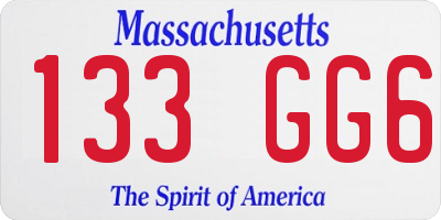 MA license plate 133GG6