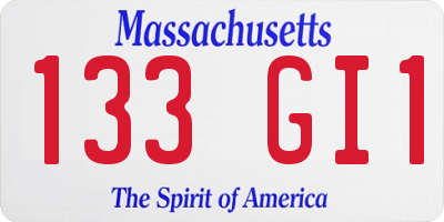 MA license plate 133GI1
