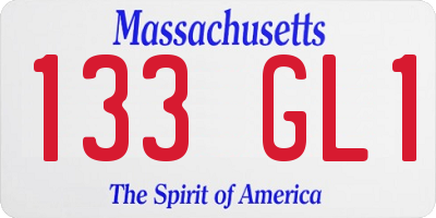 MA license plate 133GL1