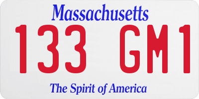 MA license plate 133GM1