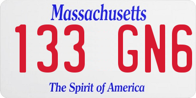 MA license plate 133GN6
