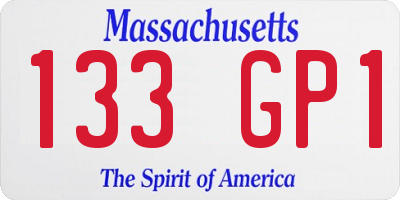 MA license plate 133GP1