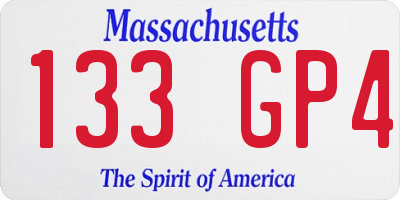 MA license plate 133GP4