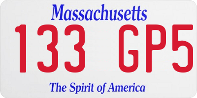 MA license plate 133GP5