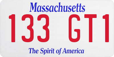 MA license plate 133GT1