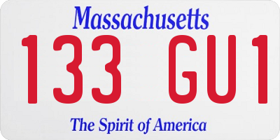 MA license plate 133GU1