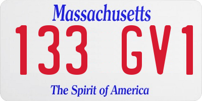 MA license plate 133GV1
