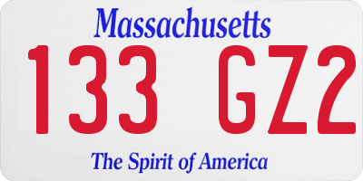 MA license plate 133GZ2