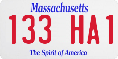 MA license plate 133HA1