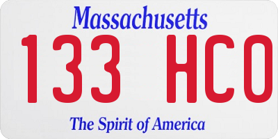 MA license plate 133HC0