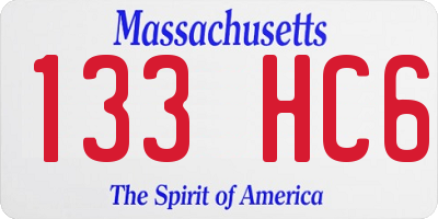 MA license plate 133HC6
