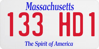MA license plate 133HD1