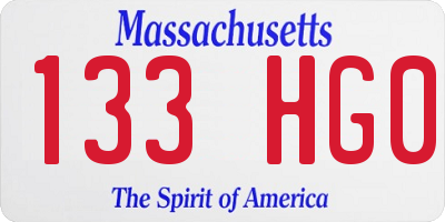 MA license plate 133HG0