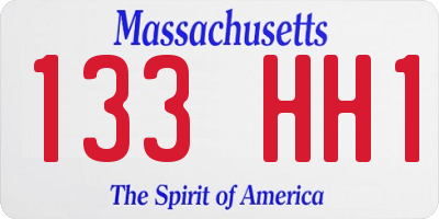 MA license plate 133HH1