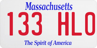 MA license plate 133HL0