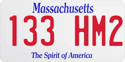 MA license plate 133HM2