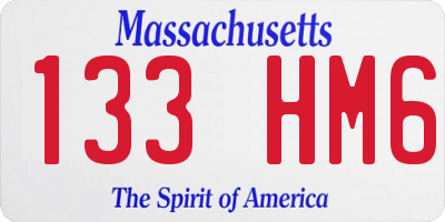 MA license plate 133HM6
