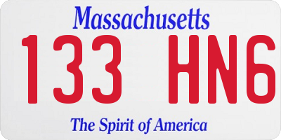 MA license plate 133HN6