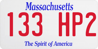 MA license plate 133HP2