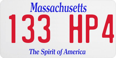 MA license plate 133HP4