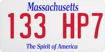 MA license plate 133HP7