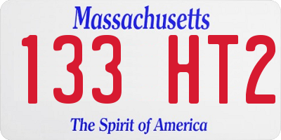 MA license plate 133HT2