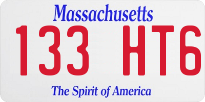 MA license plate 133HT6