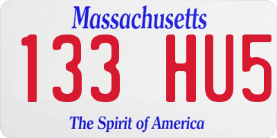 MA license plate 133HU5