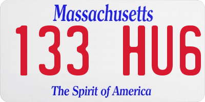 MA license plate 133HU6