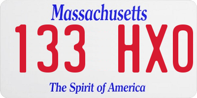 MA license plate 133HX0