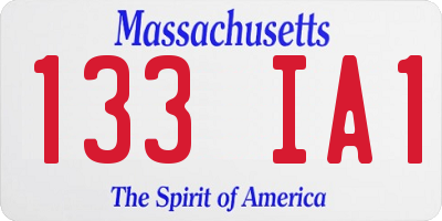 MA license plate 133IA1