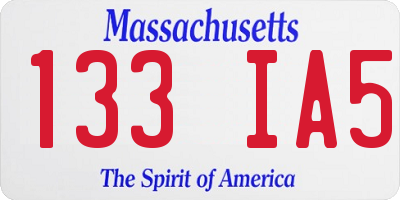 MA license plate 133IA5