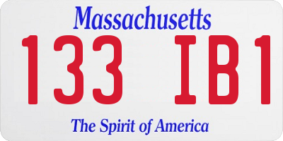 MA license plate 133IB1