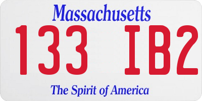 MA license plate 133IB2